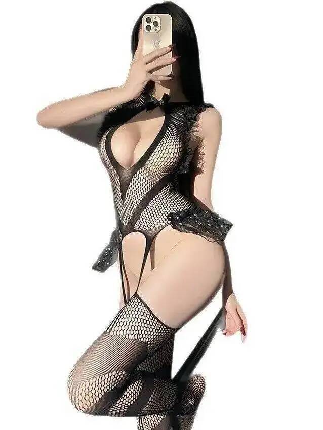 Fishnet Stocking Women - Сексуальное кружевное боди-сетка с открытой спиной