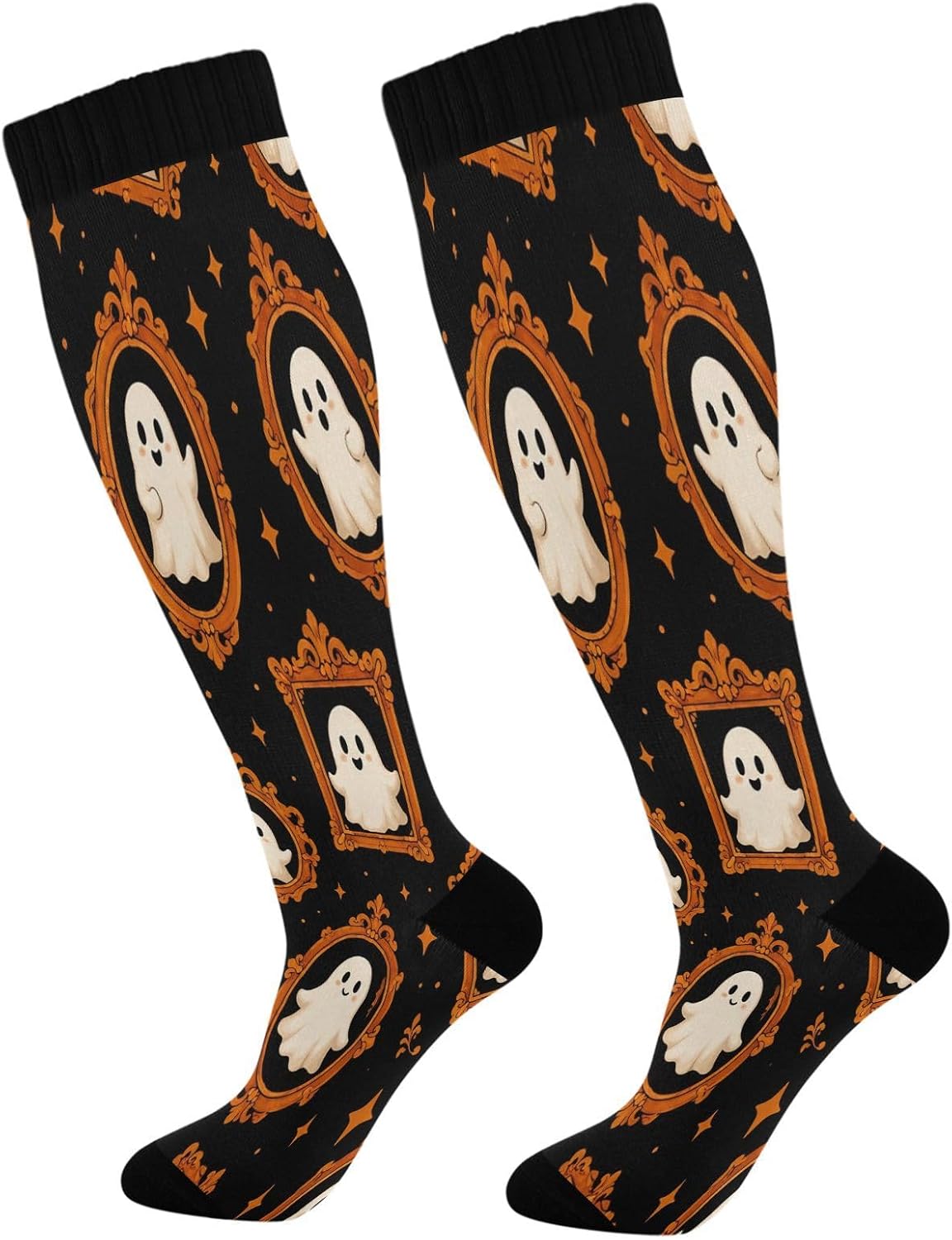 Knee High Sock Women - Компрессионные носки Halloween Boo для женщин