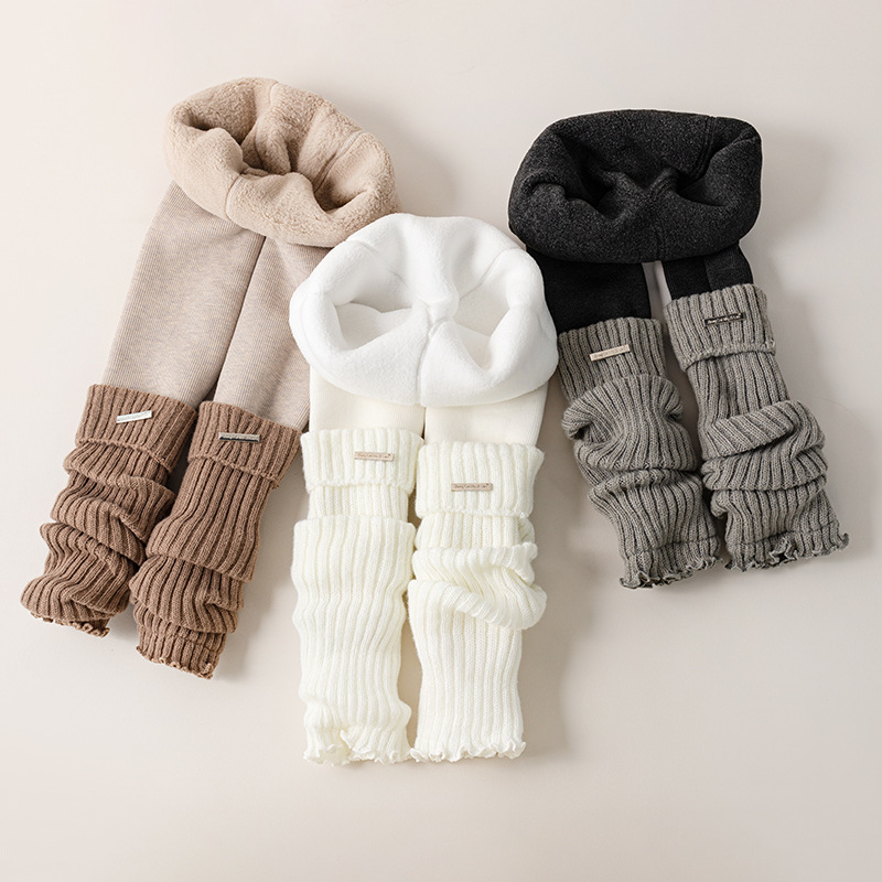 Boot Sock Slouchy - Детские термоутепленные леггинсы для девочек, вязаные