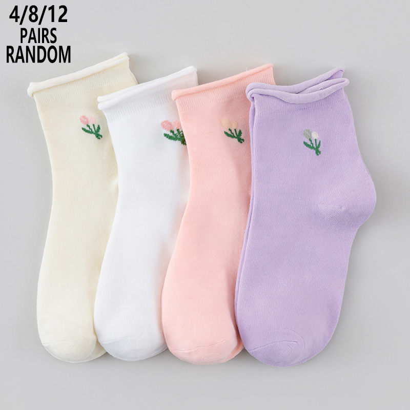 Cotton Crew Sock Pack - Наборы из 4/8/12 пар женских носков