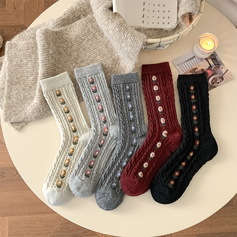 Boot Sock Slouchy - Корейские милые шерстяные носки до середины