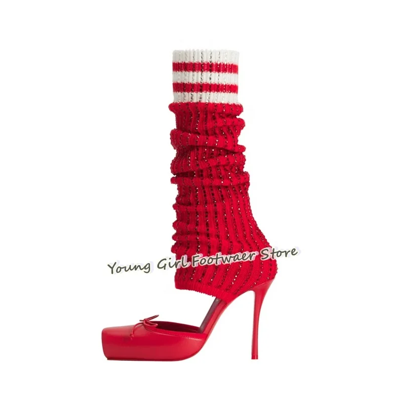 Женские люксовые туфли-ботильо – обзор и цена Knee High Sock Women