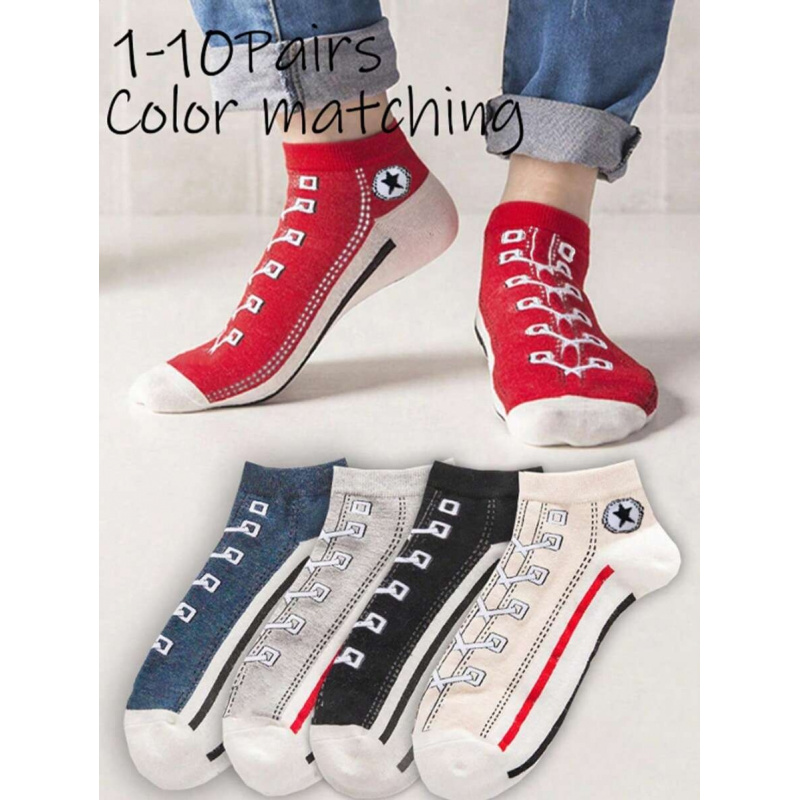 5/10 пар разноцветных дышащих  – обзор и цена Ankle Sock Low Cut