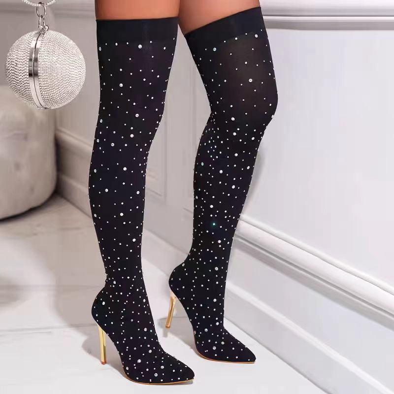 Женские эластичные сапоги со с – обзор и цена Knee High Sock Women