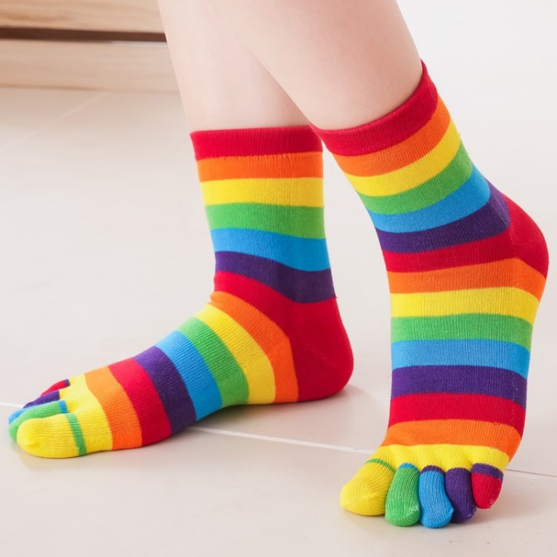 Женские носки с радужными поло – обзор и цена Toe Sock Split